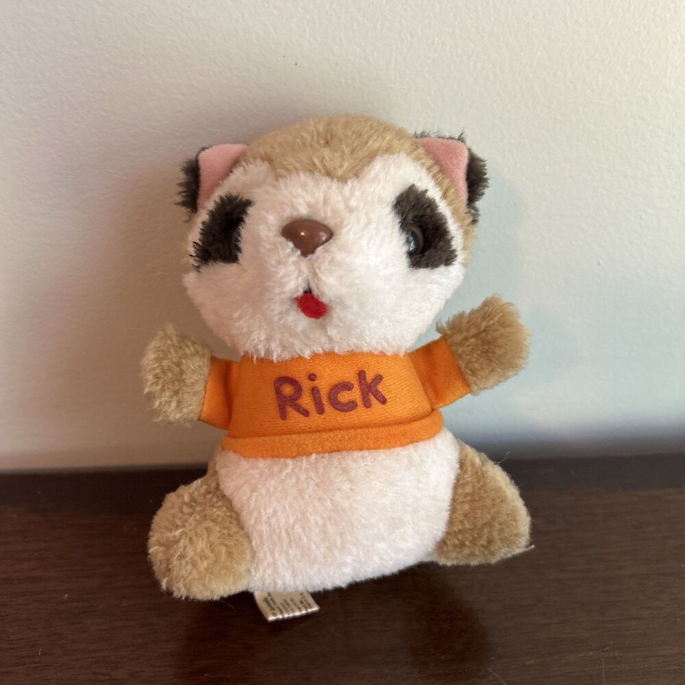 Shirt Tails Rick Raccoon plush Hasbro Hallmark Vintage 1980 6"